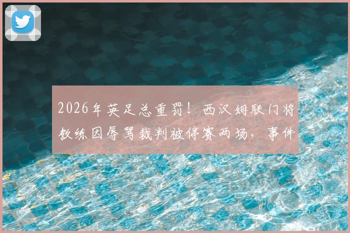 2026年英足总重罚！西汉姆联门将教练因辱骂裁判被停赛两场，事件详细回顾与后续影响分析